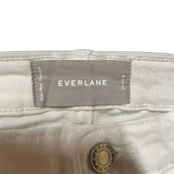 Everlane Mid-Rise Ankle Jeans Ivory Cream Size 29 - Picture 6 of 7